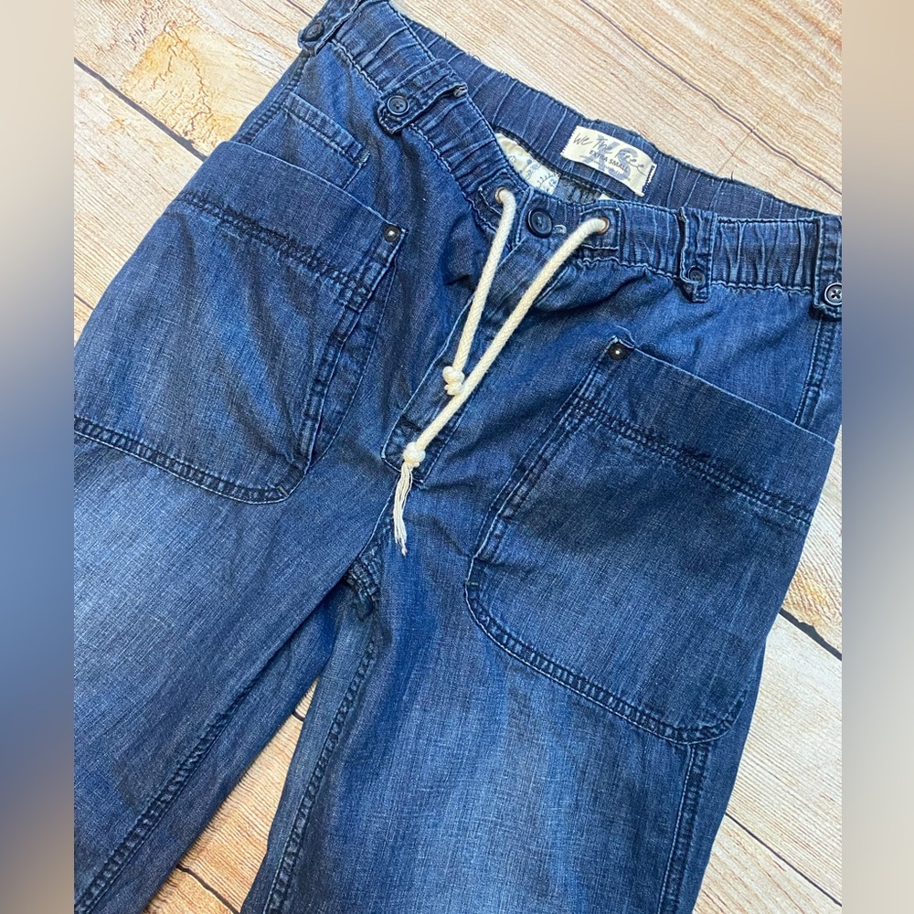 We The Free Blue Track Joggers with Drawstring Waist